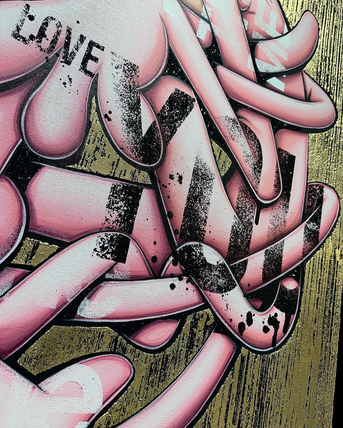 「Pink Rose」テンペラ画 PINK PANTHER x GOLDEN RAIN – Raphaël Vanderhaegen